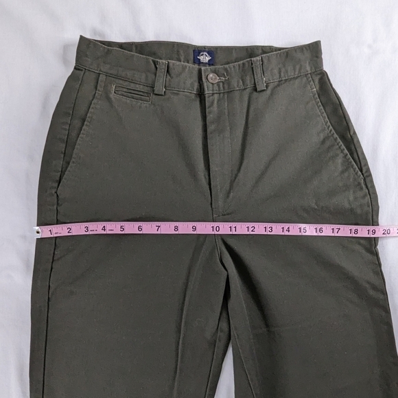 VTG Olive Green High Waist Straight Leg Khaki Trousers Corpcore - Picture 6 of 9